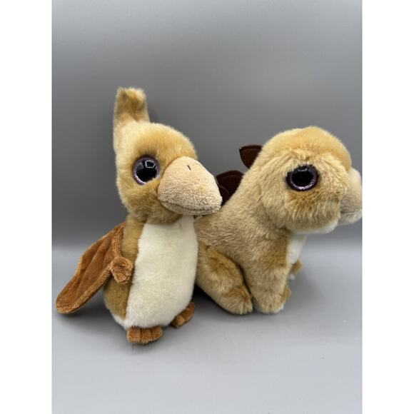 Adventure Planet Brown Dinosaur T-Rex & Pterodactyl Stuffed Animal Plush - Picture 2 of 7